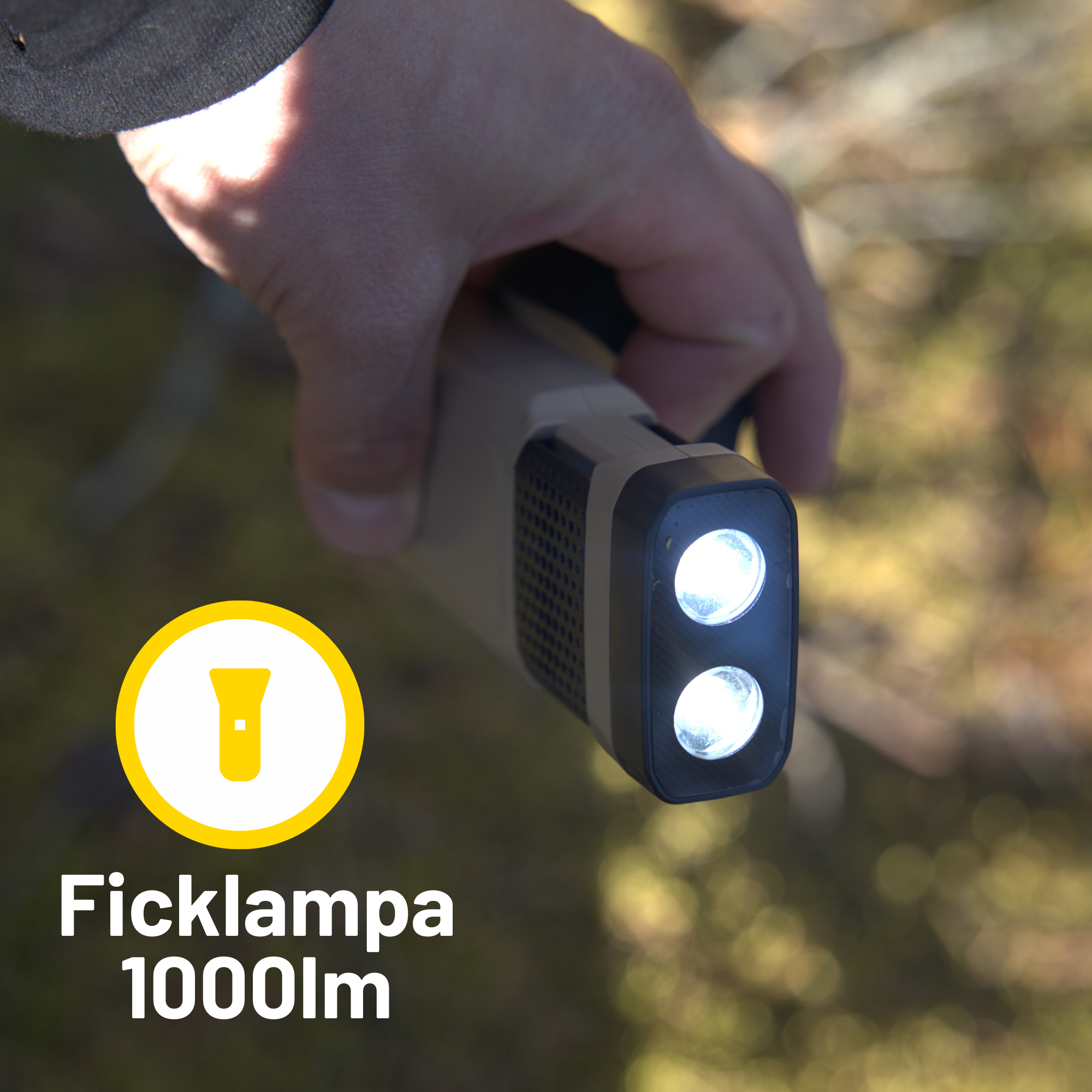 3-in-1 Fästing/Myggdosa, 9600 mAh Powerbank & Ficklampa