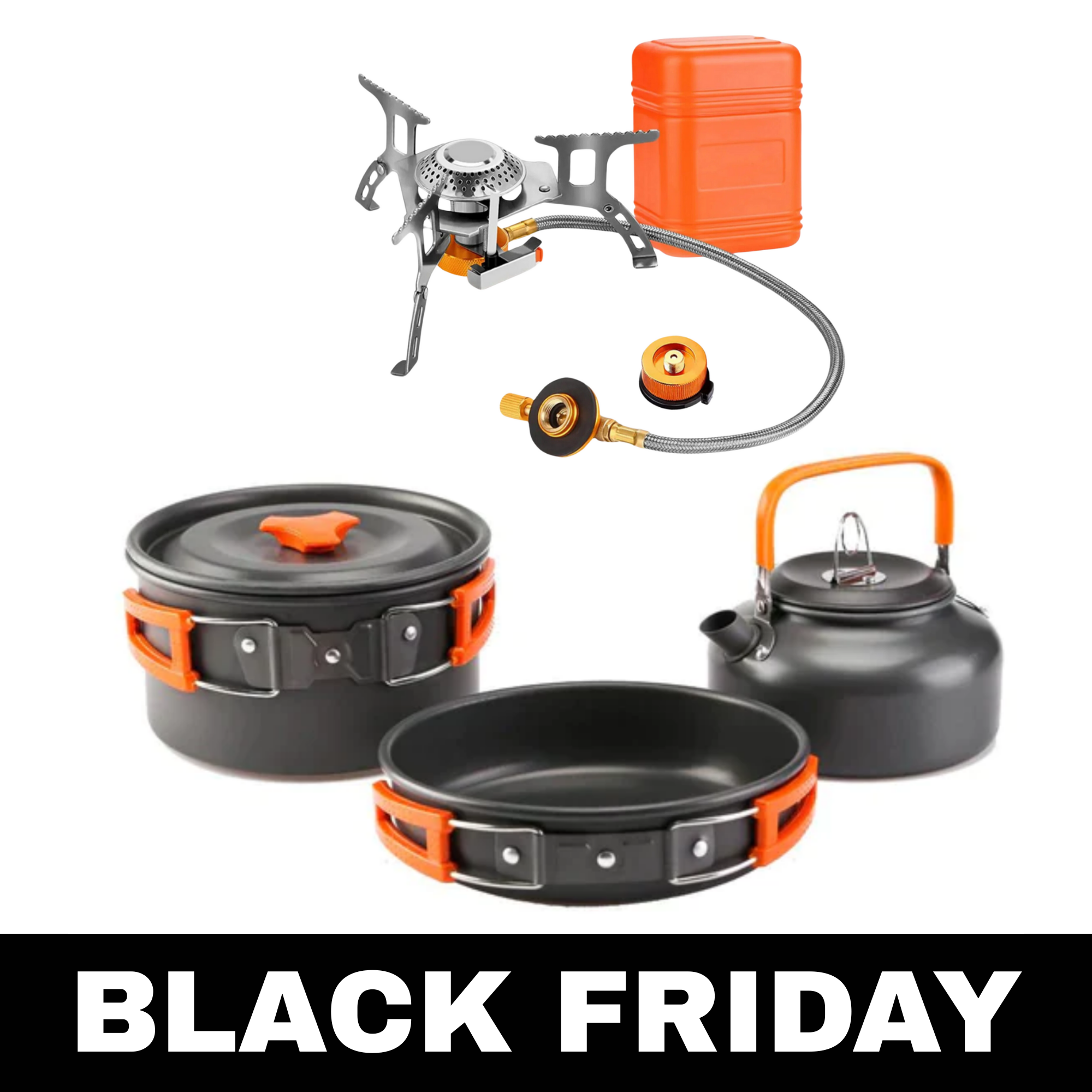 Stormkök 3 delar & Gasolbrännare - Allt du behöver för att laga mat utan el