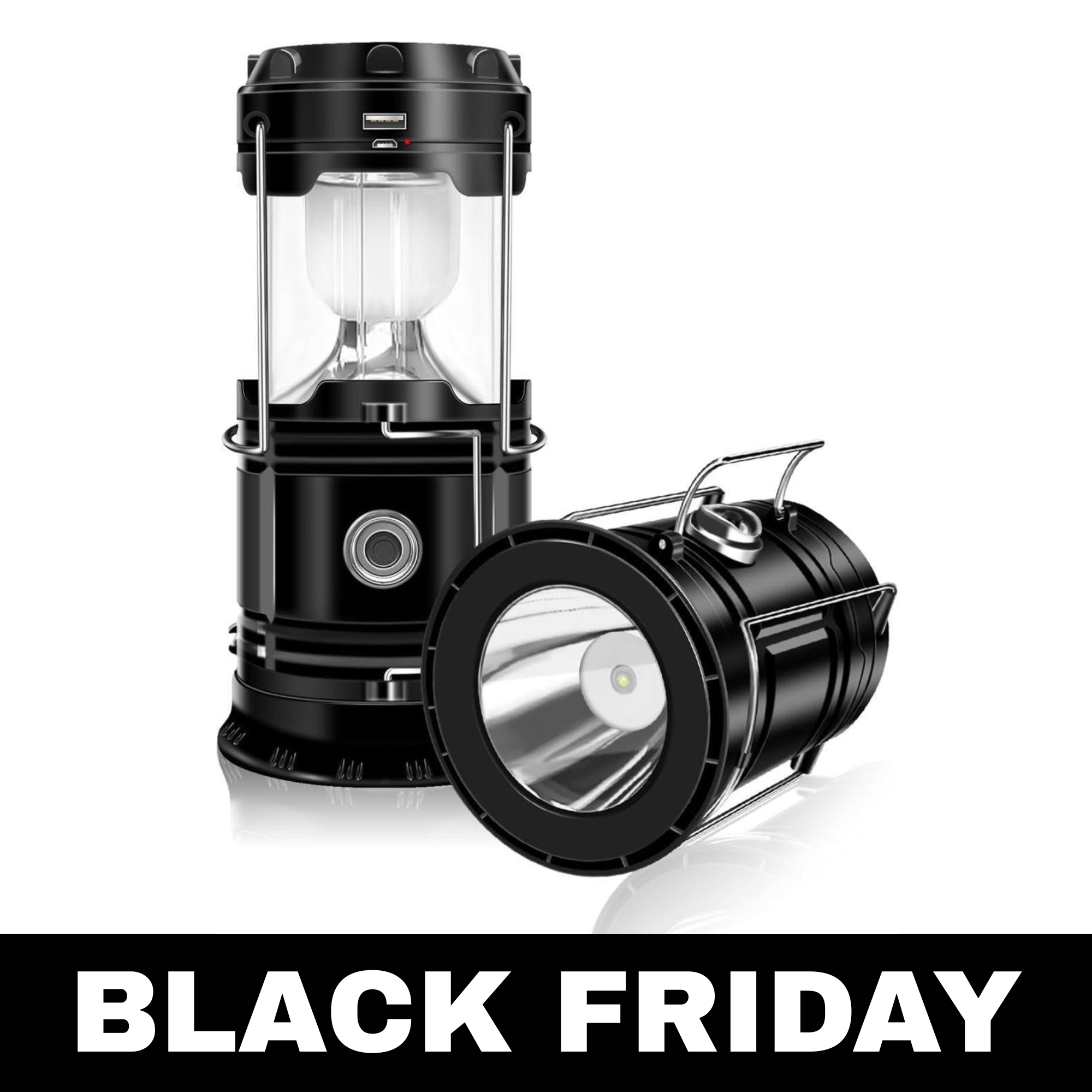 Multifunktionell lykta med solceller och powerbank