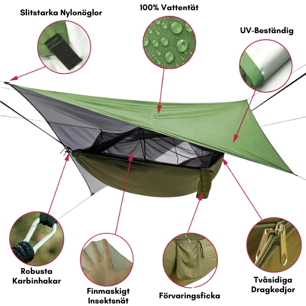 Prepped Hammock - Effektivt skydd mot regn och insekter