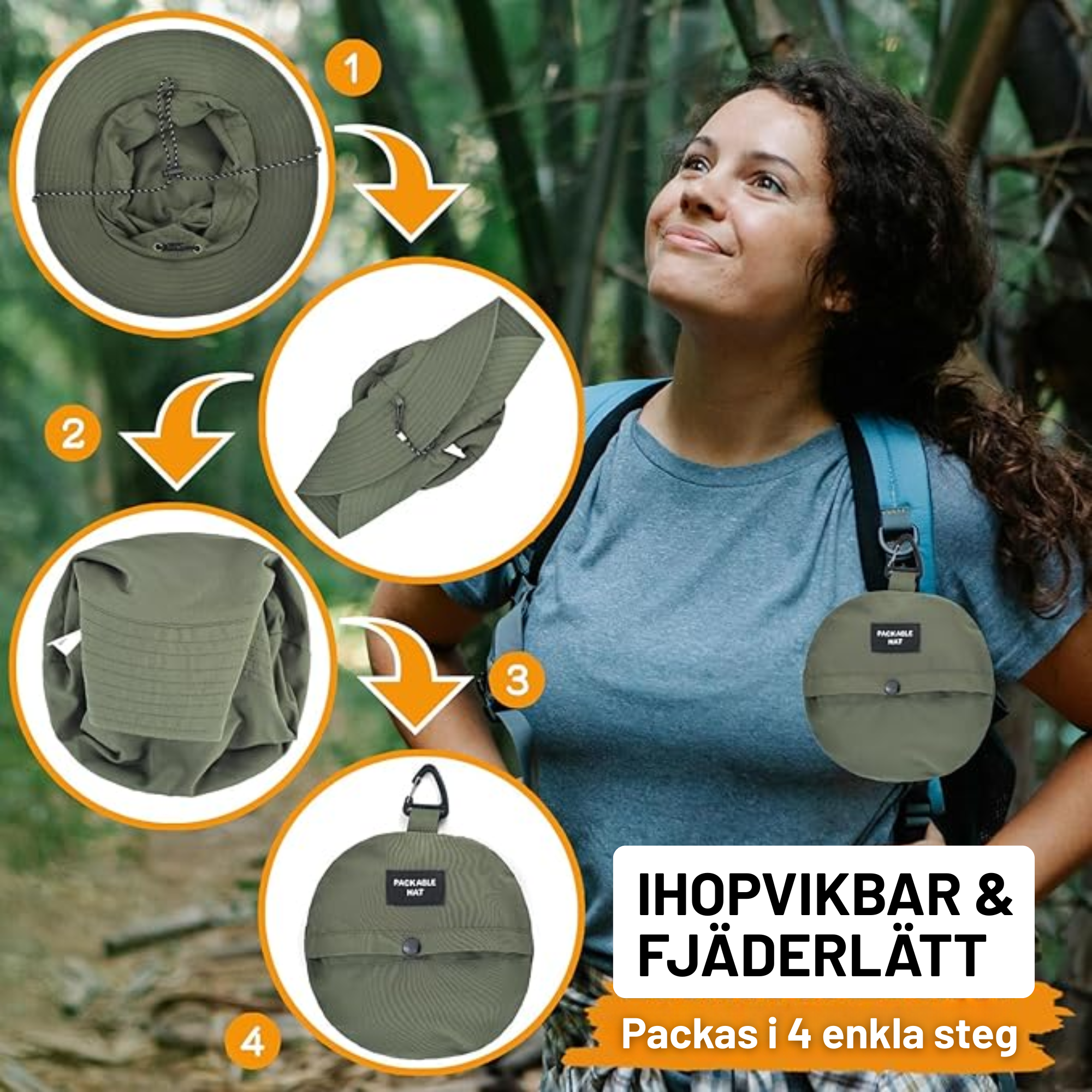 Ihopvikbar Solhatt – UPF50+ UV Skydd & Vattenavvisande (One Size)