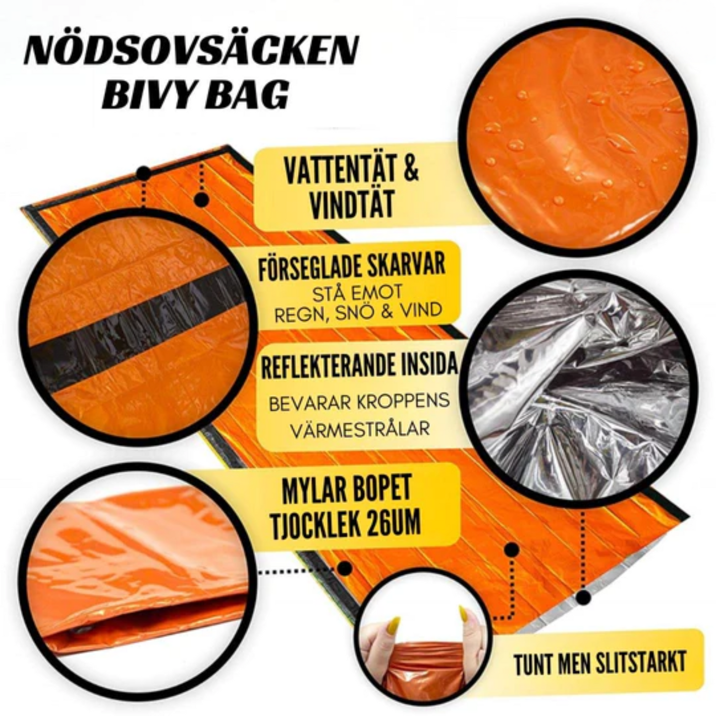 Bivy Bag - Kompakt nödsovsäck + Visselpipa